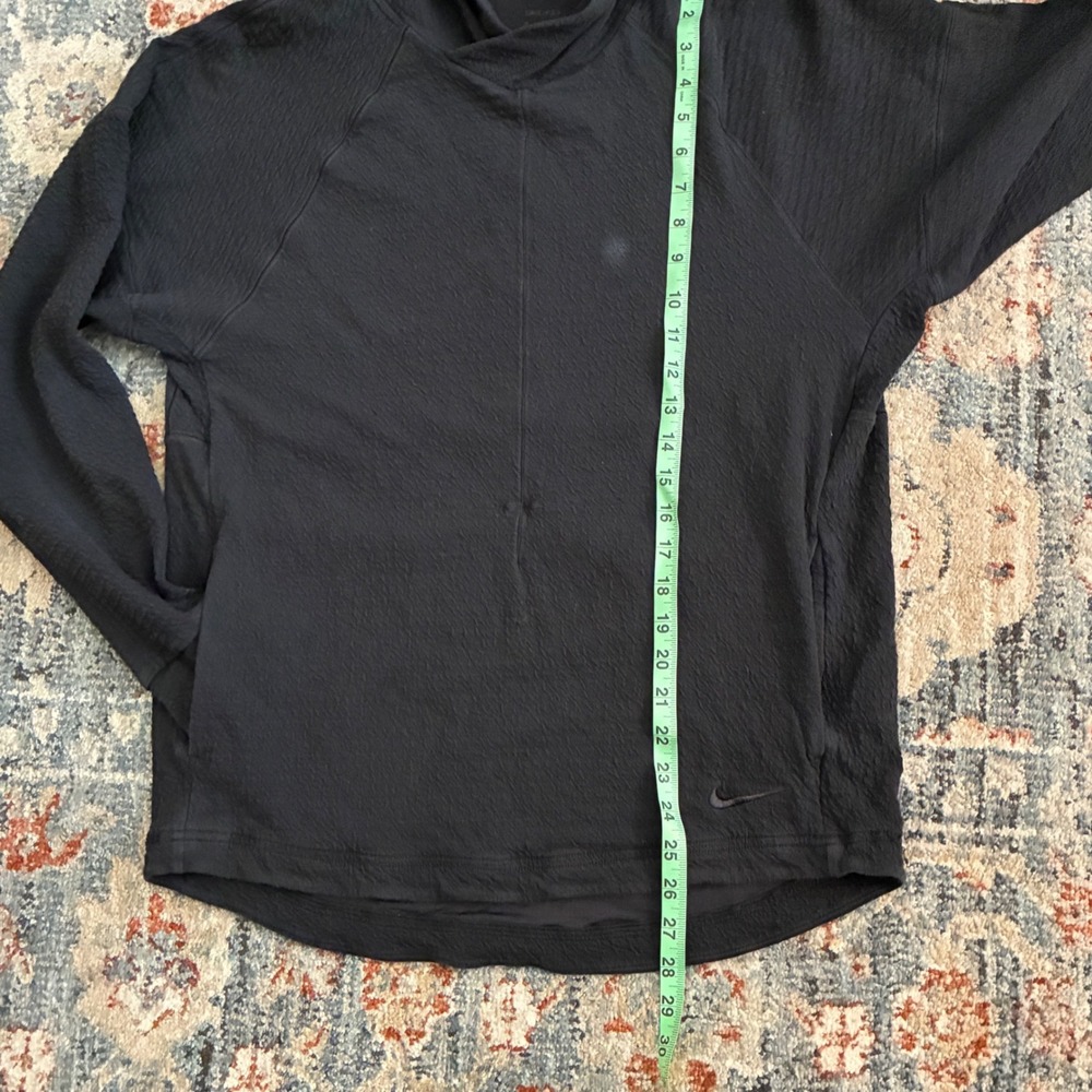 Nike Yoga Dri-FIT Hoodie Mens Medium Black Textured Pullover DV9875-010 - Picture 6 of 10